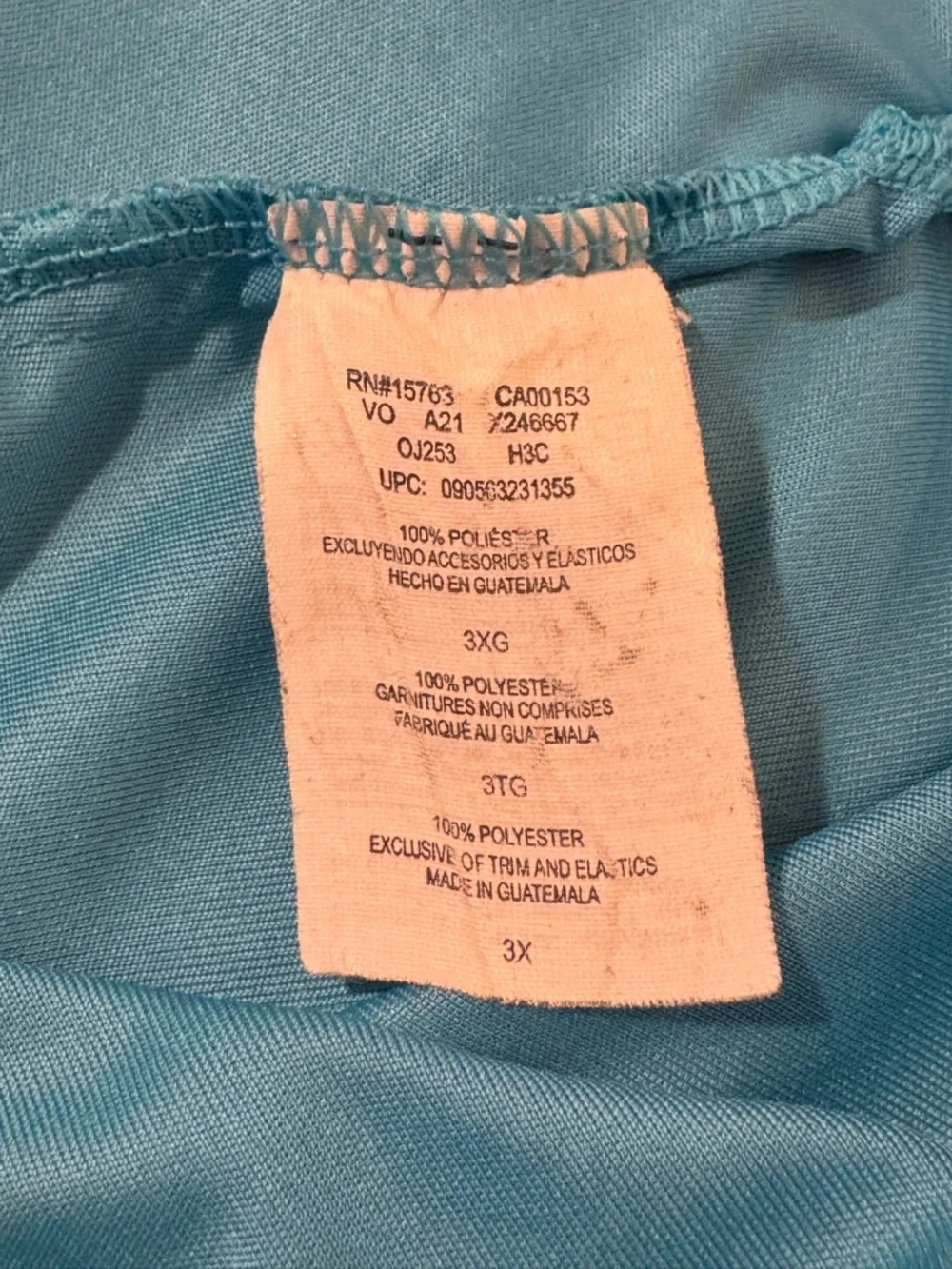 2 Pack Just My Size Active V-Neck Tops in Turquoise and Purple - Picture 8 of 9
